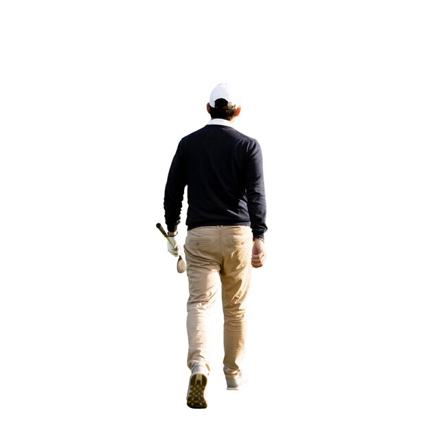 Free PSD view of male golf player