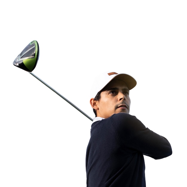 View of male golf player