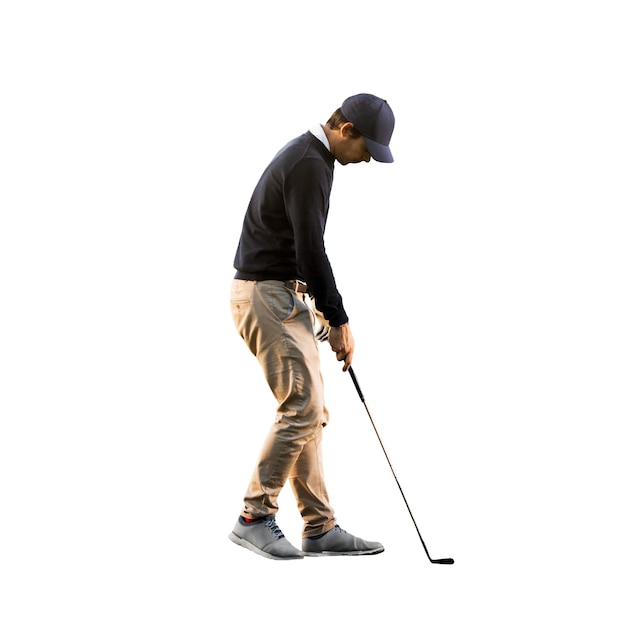 Free PSD view of male golf player