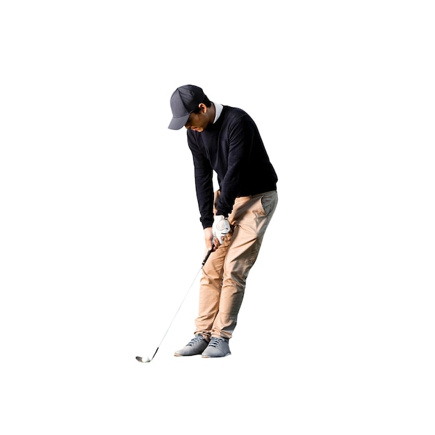 Free PSD view of male golf player