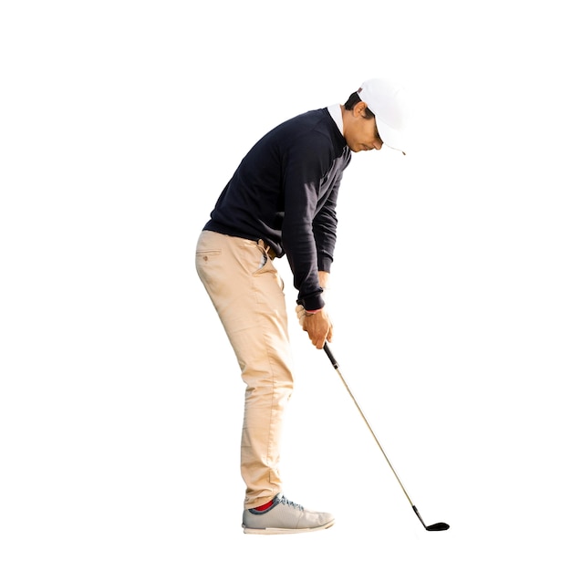 Free PSD view of male golf player