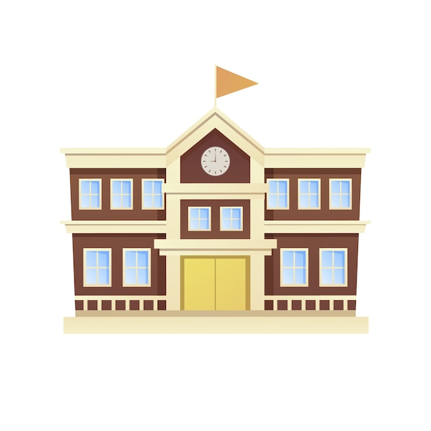 Free PSD view of school building and architecture