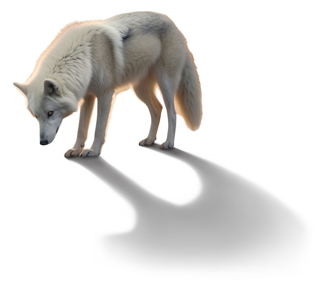 Free PSD view of wild white wolf