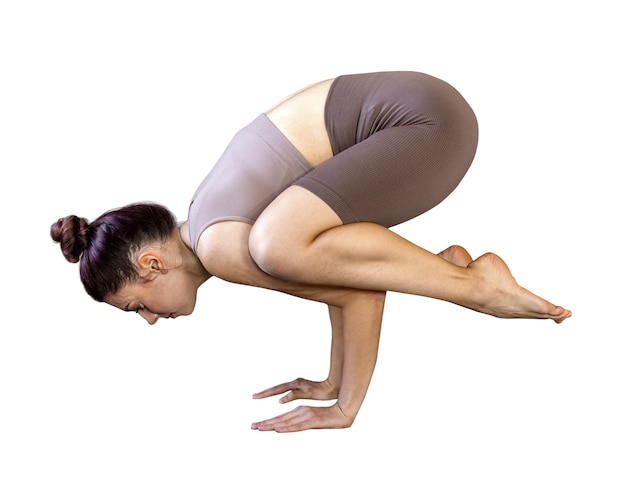 Free PSD view of woman in yoga position