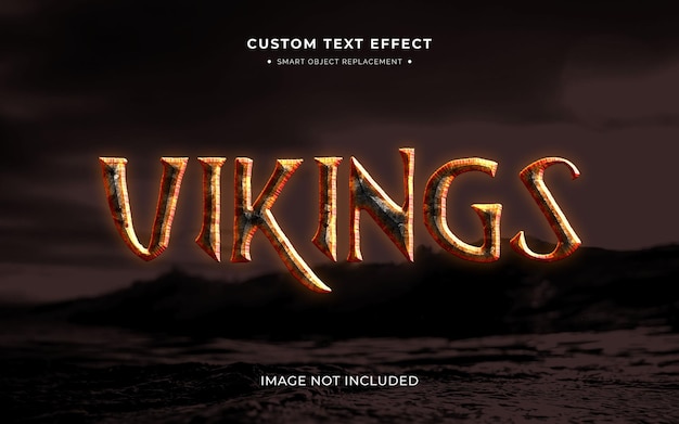 Free PSD viking video game 3d text style effect