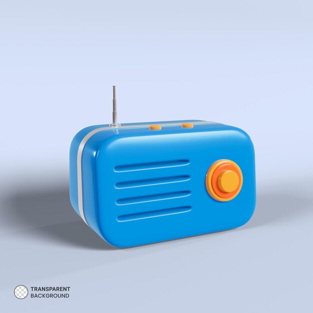 Vintage Radio icon isolated 3d render illustration