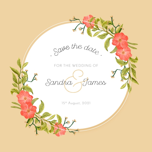 Free PSD vintage wedding frame