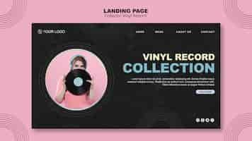 Free PSD vinyl record landing page template