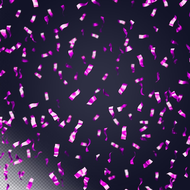 Free PSD violet confetti for decorations isolated 3d render