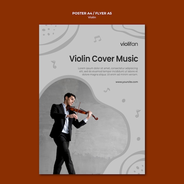 Free PSD violin music lovers flyer template