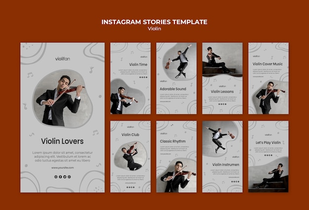 Free PSD violin music lovers instagram stories