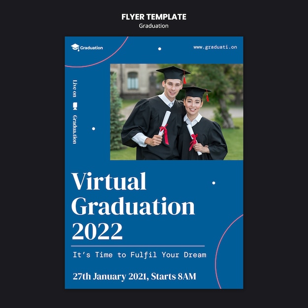 Virtual graduation flyer template