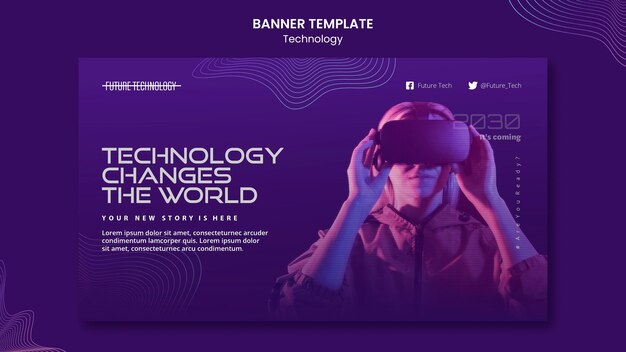 Virtual reality banner template