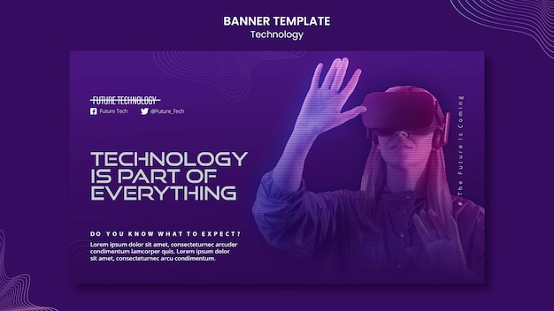 Free PSD virtual reality banner template