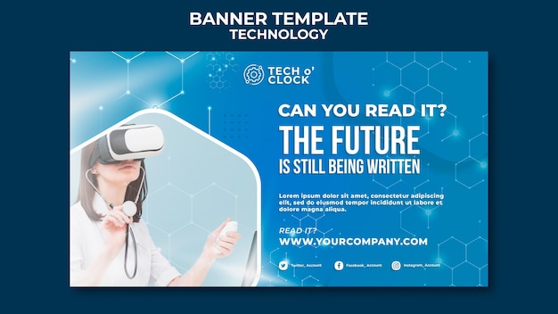 Virtual reality glasses banner template