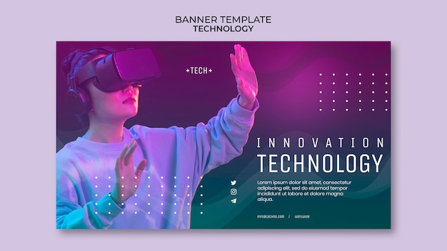 Free PSD virtual reality glasses banner