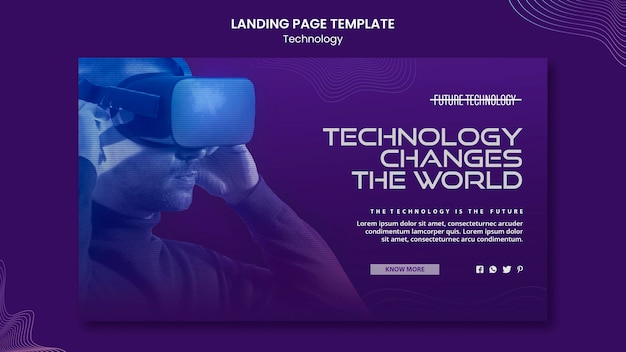 Free PSD virtual reality landing page template