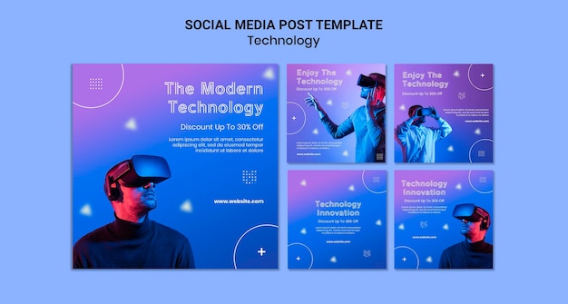 Free PSD virtual reality social media posts