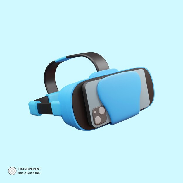 Free PSD virtual reality vr headset icon isolated 3d render illustration