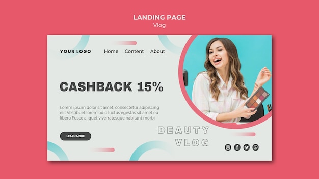 Vlog concept landing page template