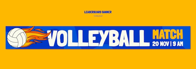 Free PSD volleyball leaderboard banner template design