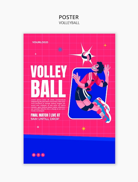 Free PSD volleyball poster template design