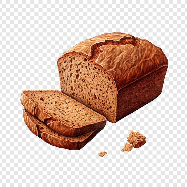 Free PSD vollkornbrot brown bread isolated on transparent background