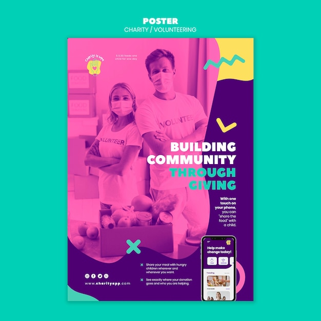 Free PSD volunteering poster template