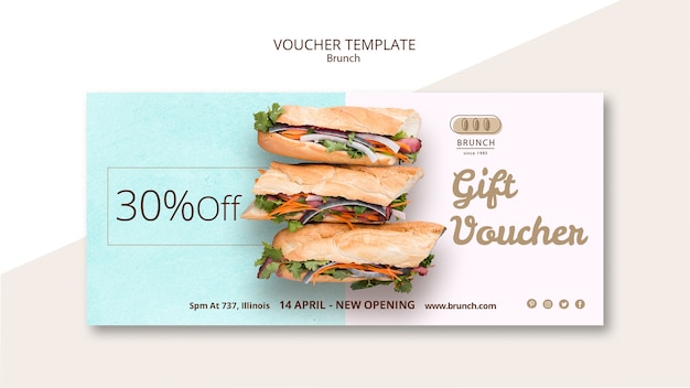 Voucher template for brunch