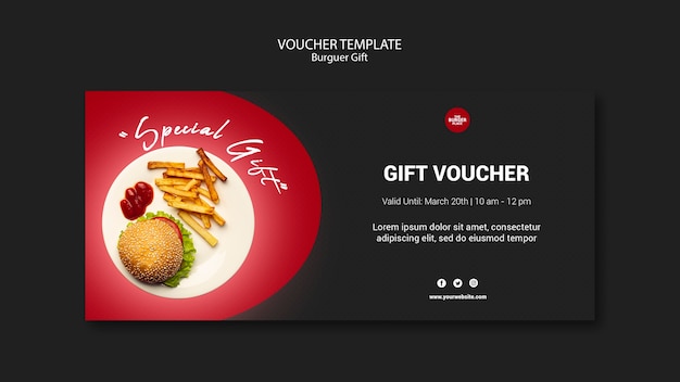 Voucher template for burger restaurant