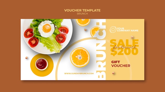 Free PSD voucher template with brunch theme