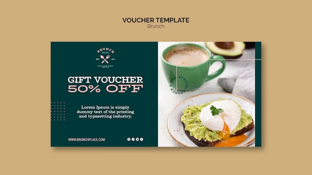 Free PSD voucher template with brunch theme