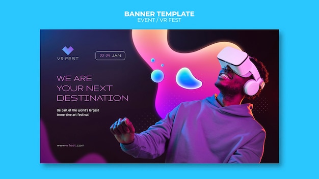 Free PSD vr event banner design template