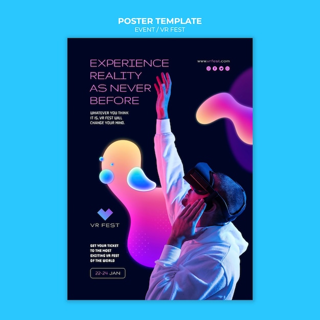 Free PSD vr event poster design template