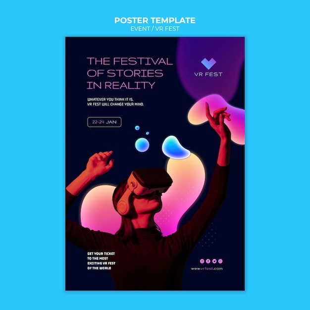 Free PSD vr event poster design template