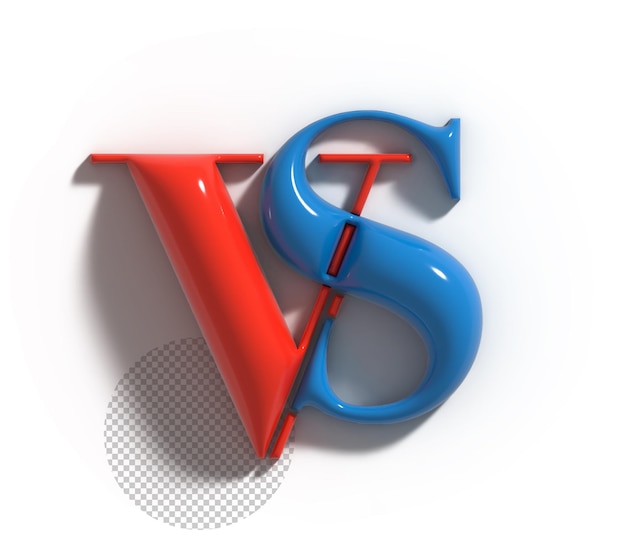 Free PSD vs versus sign 3d render company letter logo