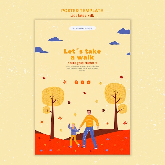 Free PSD walk in nature flyer template