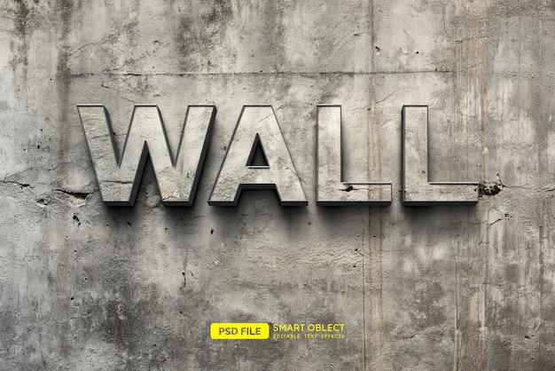 Free PSD wall text style effect