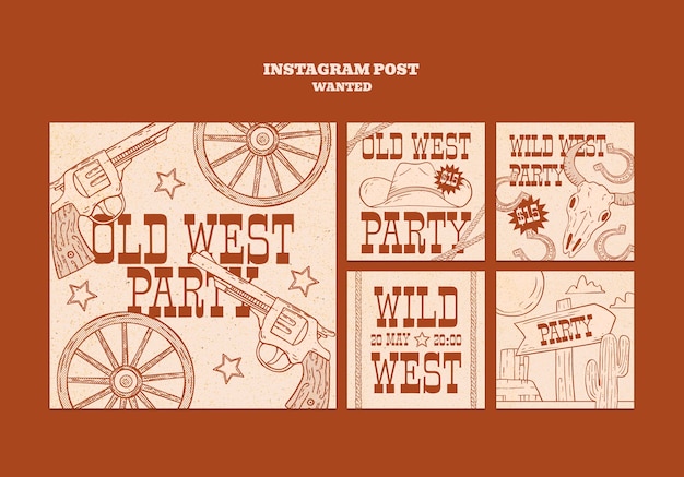 Wanted western poster template