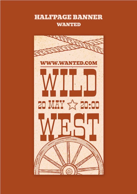 Wanted western poster template