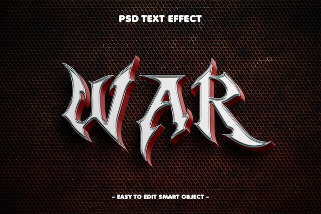 Free PSD war editable text effect