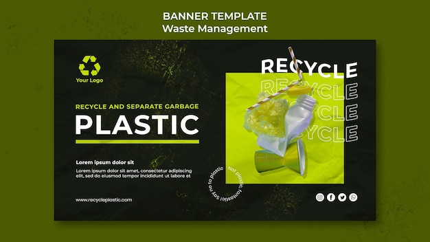 Free PSD waste management banner design template