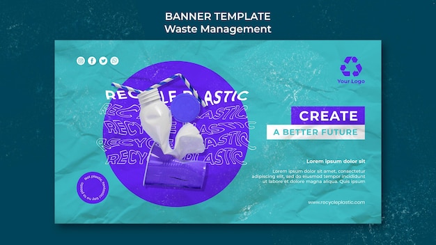 Free PSD waste management banner design template