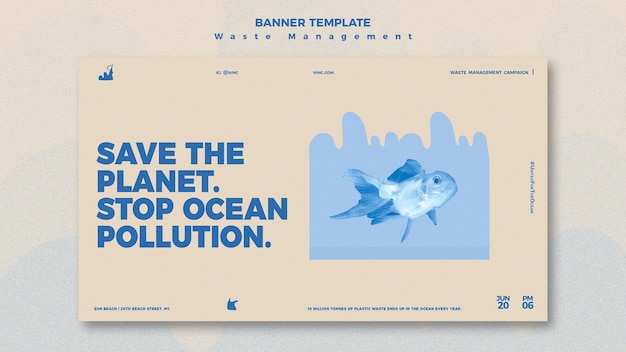 Free PSD waste management banner design template