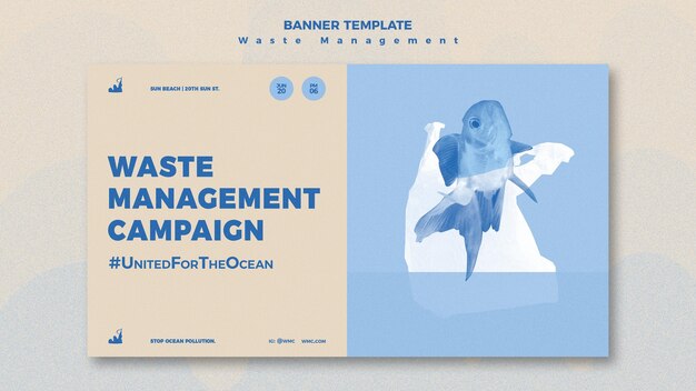 Waste management banner design template