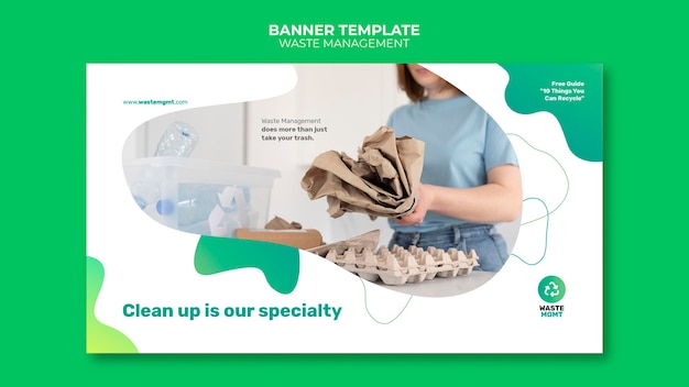 Waste management banner post design template