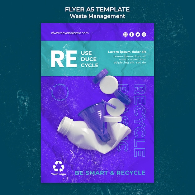 Free PSD waste management flyer design template