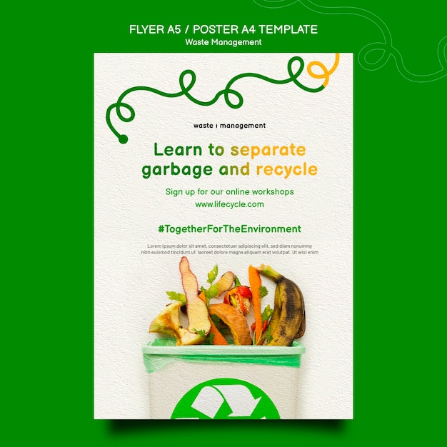 Waste management flyer template