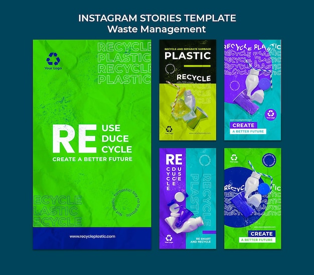 Free PSD waste management insta stories design template