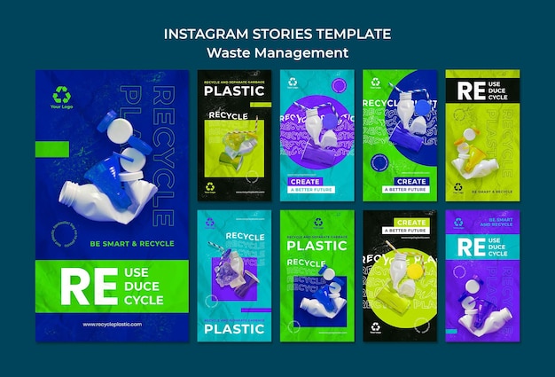 Waste management insta stories design template